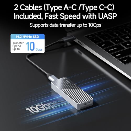 fanxiang حاوية SSD من fanxiang مع مروحة تبريد، USB 3.2 Gen 2 (10 جيجابت في الثانية)، حاوية SSD M.2 NVME/SATA، محول/قارئ USB، حاوية M.2، تدعم مفاتيح M و B+M وأحجام 2230/2242/2280 SSDs، MD85 - Image 4