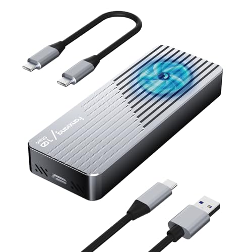 fanxiang حاوية SSD من fanxiang مع مروحة تبريد، USB 3.2 Gen 2 (10 جيجابت في الثانية)، حاوية SSD M.2 NVME/SATA، محول/قارئ USB، حاوية M.2، تدعم مفاتيح M و B+M وأحجام 2230/2242/2280 SSDs، MD85 - Image 1