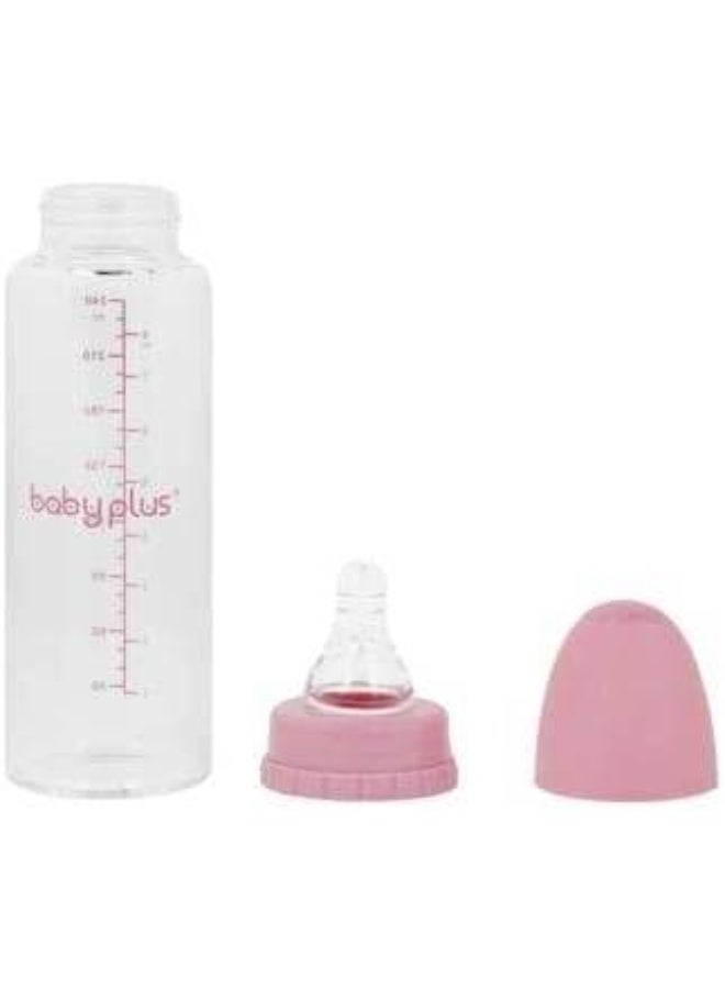 Baby Plus Standard Neck Glass Feeding Bottle with Anti-Colic Teat, 240ml - Image 2