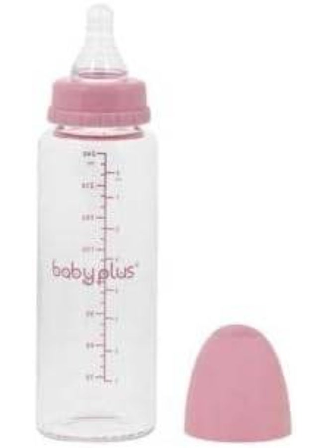 Baby Plus Standard Neck Glass Feeding Bottle with Anti-Colic Teat, 240ml - Image 3