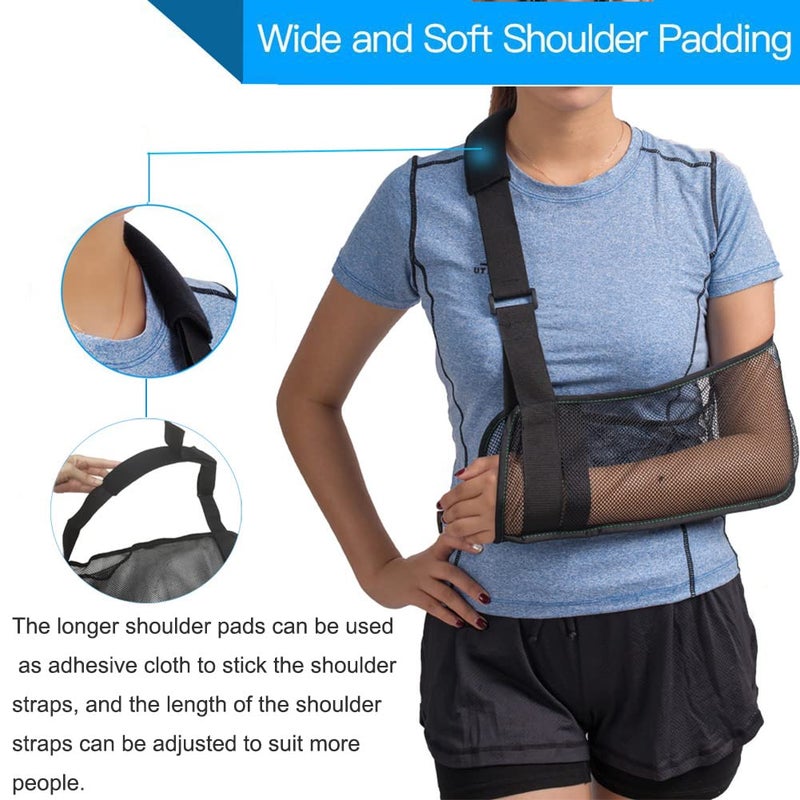 TODDOBRA Mesh Arm Shoulder Sling - Medical Shoulder Immobilizer for Shower - Adjustable Arm Brace for Torn Rotator Cuff Injury - Right Left Arm for Men Women - Shower Sling for Elbow, Wrist - Image 4