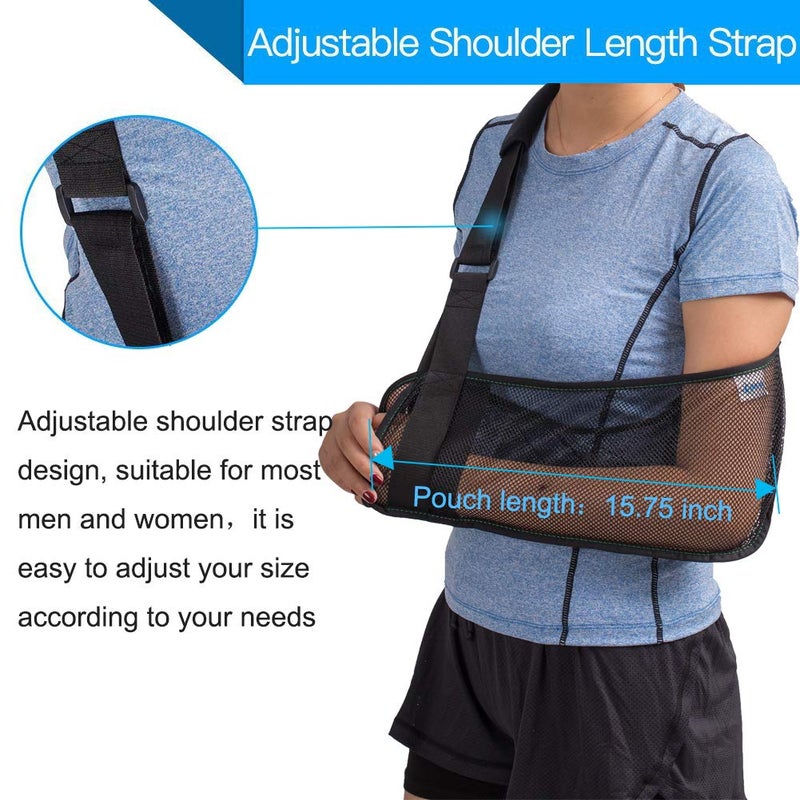 TODDOBRA Mesh Arm Shoulder Sling - Medical Shoulder Immobilizer for Shower - Adjustable Arm Brace for Torn Rotator Cuff Injury - Right Left Arm for Men Women - Shower Sling for Elbow, Wrist - Image 5