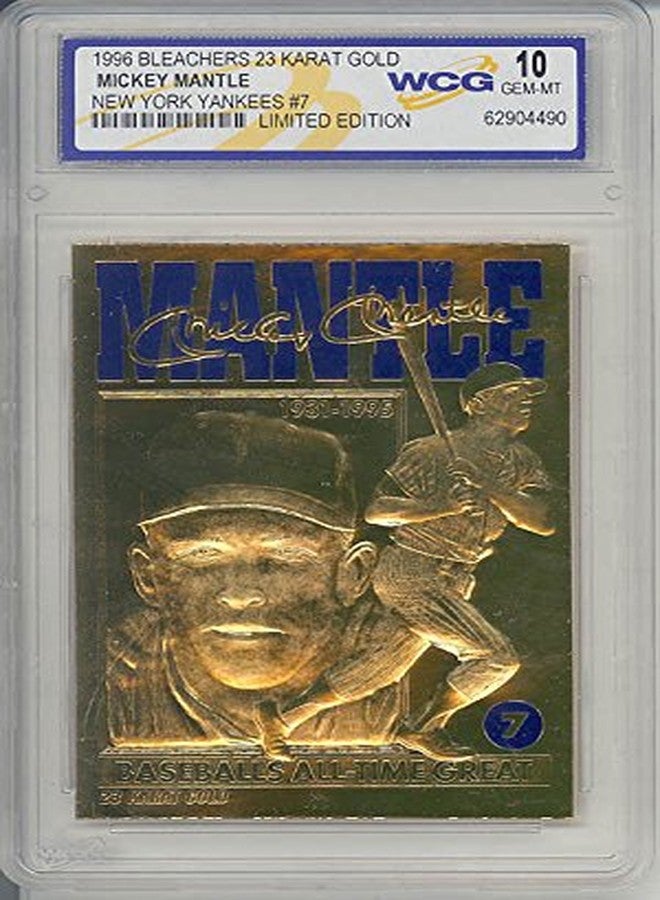 Bleachers MICKEY MANTLE 1996 23KT Gold CardBaseball's All-Time Great Graded GEM MINT 10 - Image 1