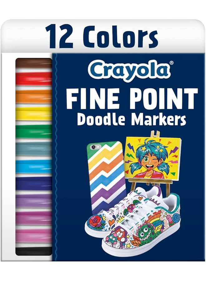 كرايولا أقلام تحديد فنية برأس إزميل مزدوج وعلامات فرشاة للهدايا للمراهقين 12 قيراط - Image 1