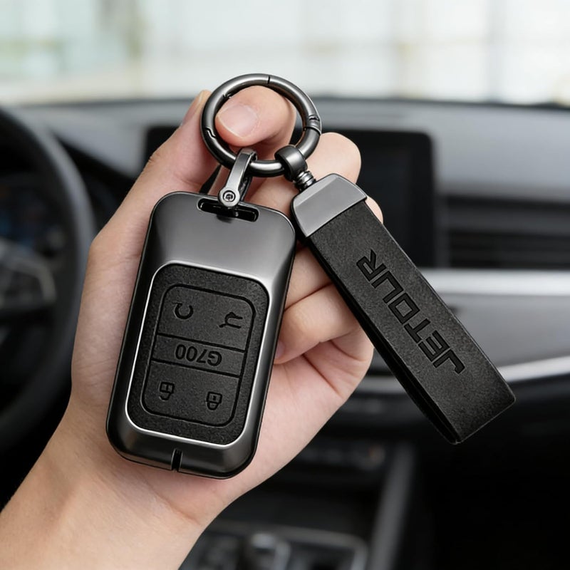TONGLUO For Jetour G700 Key Cover 2026 2025 Accessories, Car Key Fob Case With Keychain For Jetour G700 Accessories, Full Protection Anti-Scratch Hard Shell, Precise Fit (Grey) - Image 4