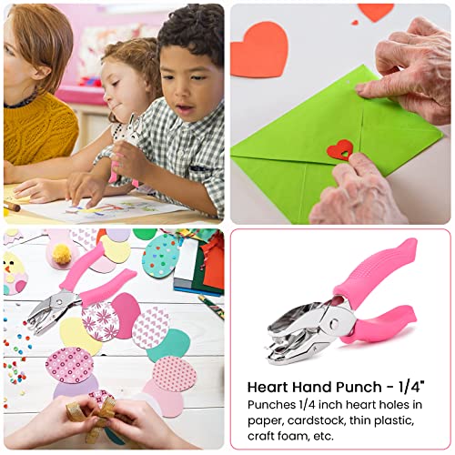 MyArTool 1/4 Inch Heart Hole Punch, Handheld Heart Hole Puncher with Soft Grip, Heart Shaped Hole Puncher for Paper Crafts, Cardstock, Gift Wrapping, Greeting Cards and Scrapbooks - Image 5
