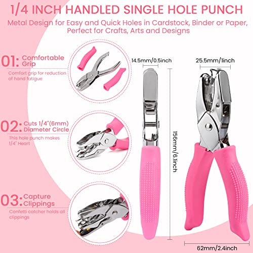MyArTool 1/4 Inch Heart Hole Punch, Handheld Heart Hole Puncher with Soft Grip, Heart Shaped Hole Puncher for Paper Crafts, Cardstock, Gift Wrapping, Greeting Cards and Scrapbooks - Image 2