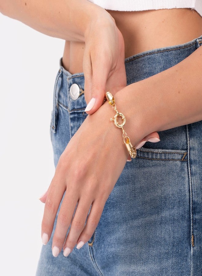 Barzel 18K Gold Plated Popcorn Mesh Bracelet for Women, 7.5 Inches - Made in Brazil - Image 3