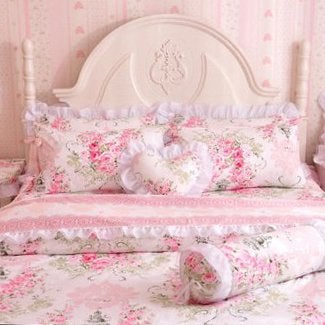FADFAY,Romantic Flower Print Bedding Set,Floral Bed Set,Princess Lace Ruffle Duvet Cover King Queen Twin,4Pcs (Twin) - Image 4