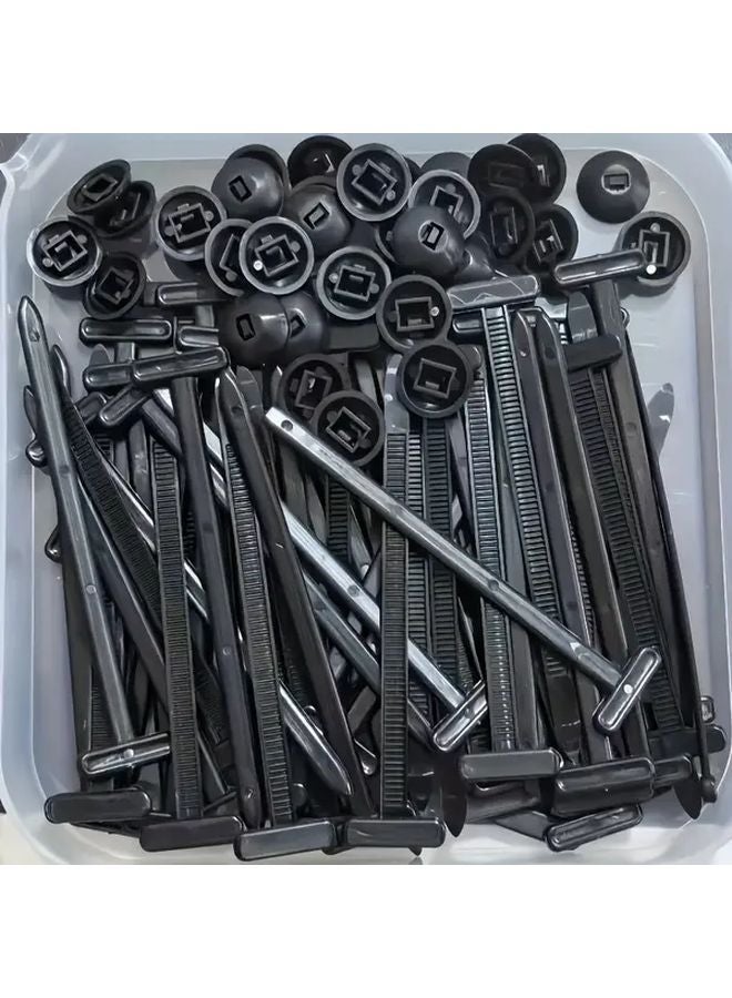 40pcs Heavy Duty Retractable Nylon Strap Buckle Self Locking UV Resistant Single Key Installation - Image 2