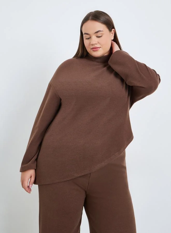 ستايلي طقم منسق من بنطال وبلوزة محبوكة بمقاس كبير