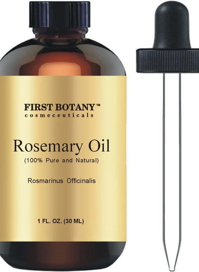 First Botany , 100% Pure Rosemary Essential Oil - Premium Rosemary Oil for Aromatherapy, Massage, Topical & Household Uses - 1 fl oz (Rosemary) - Image 1