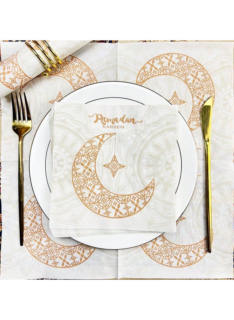 ماركة غير محددة - مناديل ورقية رمضانية مصممة بعبارة رمضان كريم لتزيين مائدة الافطار 20 منديل - Image 1