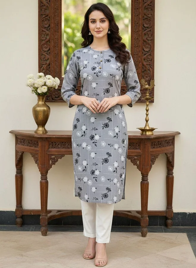Floral Printed Knee Length Kurta