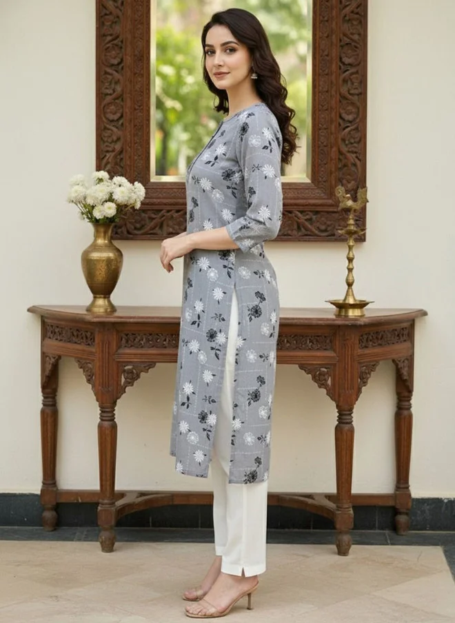 Saka Designs  Floral Printed Knee Length Kurta  | Best Price UAE