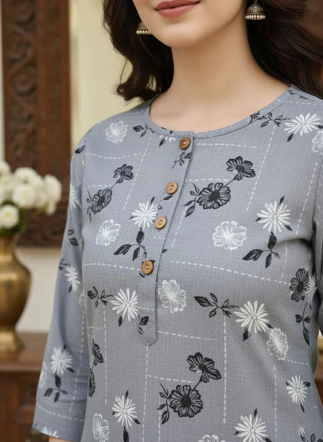 Saka Designs  Floral Printed Knee Length Kurta  | Best Price UAE