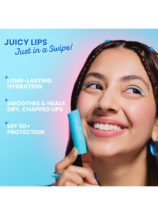 Dot & Key Barrier Repair Hydrating Lip Balm SPF 50 | Blueberry Bliss | Repairs Damaged Lip Barrier | Non Tinted | 4.5 gm - Image 3