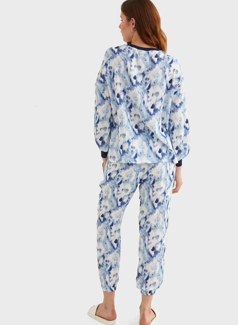 اي دي ال بنطال مطبع باربطة