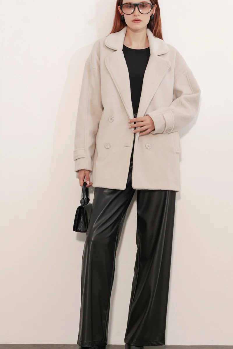 بيغ دارت BDART Relaxed Fit Shawl Collar Buttoned Coat