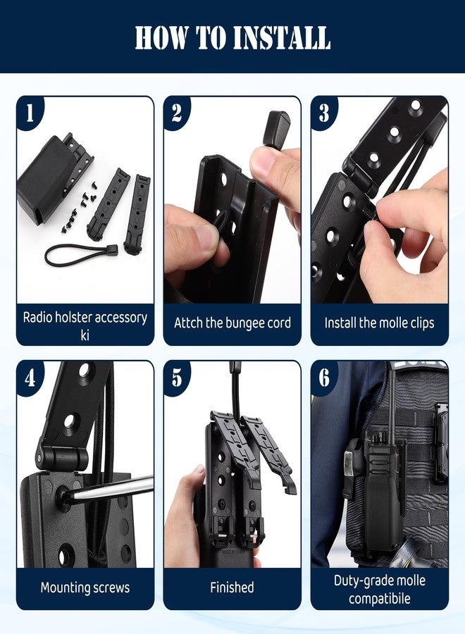 abcGoodefg Radio Holster, Tactical Molle Radio Pouch for Vest Copmatible with Motorola APX6000 APX8000 Radios - Image 5