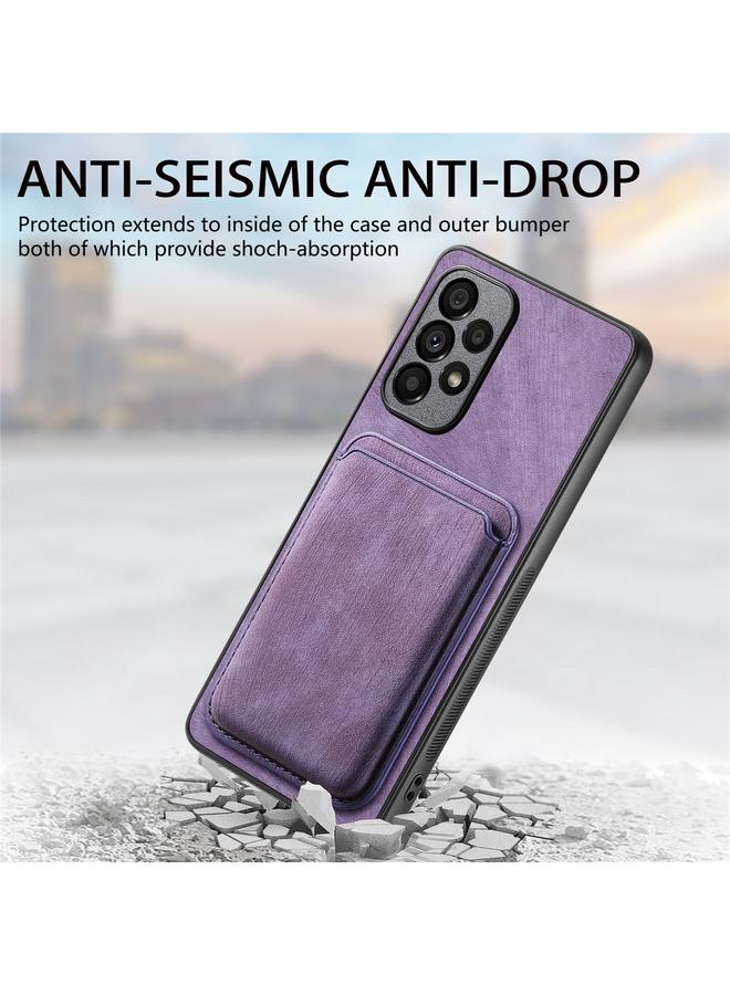 اس-توب جراب هاتف Samsung Galaxy A52 من الجلد بتصميم كلاسيكي مع حقيبة بطاقات مغناطيسية - Image 5