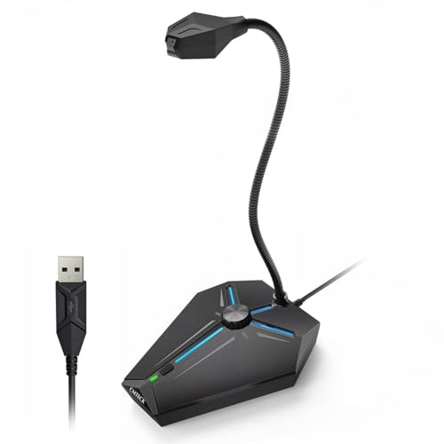 CMTECK Computer Microphone, G006Plus USB Desktop Condenser PC Laptop Mic, Mute Button with LED Indicators, Compatible with Windows/Mac (with Volume Knob) - Image 1