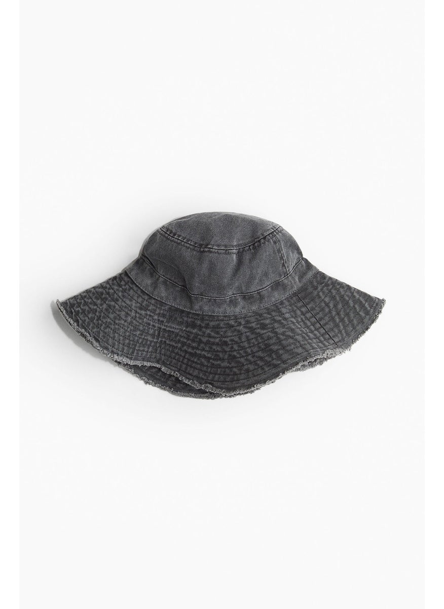 H&M Frayed-Edge Cotton Bucket Hat  - Image 1