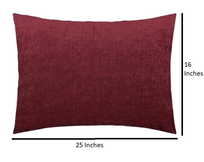 IMSmartMart Black Hosiery Cotton Hard Bed Pillow | 16" x 25" Medium Hard Pillow (Maroon) - Perfect Neck Support (01 Count) - Image 2