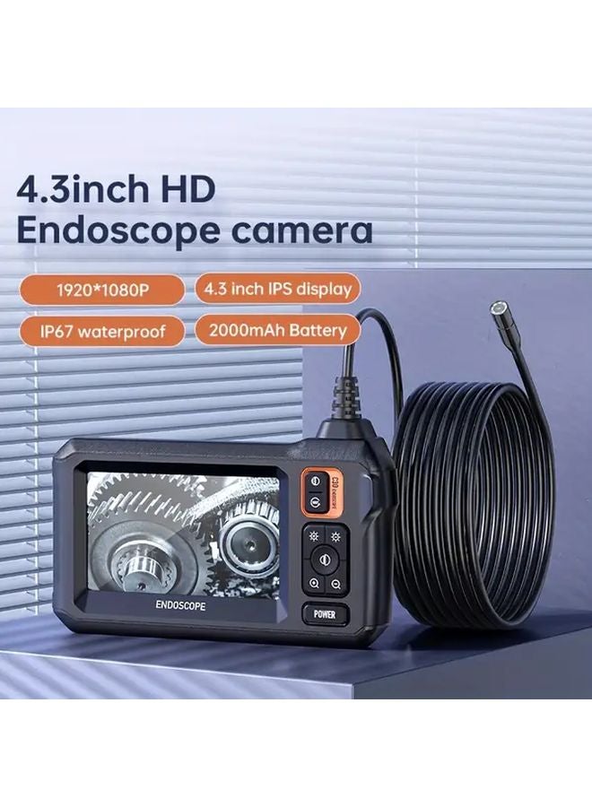 8mm HD Digital Borescope 4.3 Inch IPS LCD Snake Camera With 8 LED Lights 15m Semi Rigid Cable - Image 2