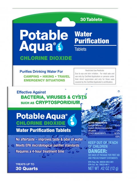 Chlorine Dioxide Water Purification Tablets - 30 Count