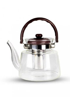 BASURRAH Transparent heat resistant glass tea and coffee pot with infuser 1L  - Image 3
