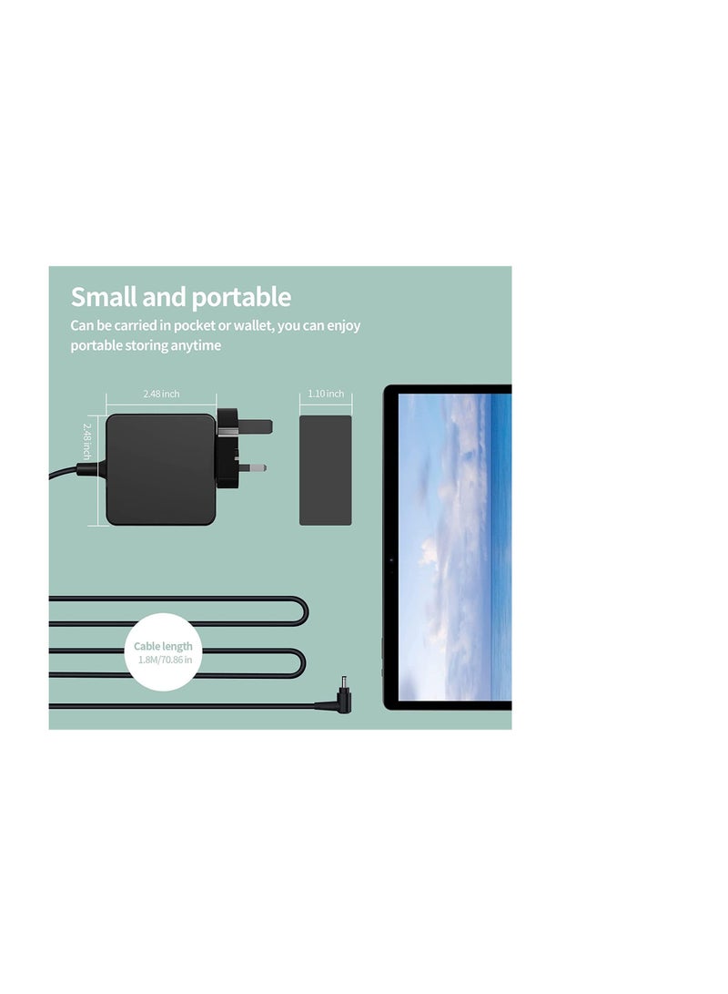 Terabyte شاحن لابتوب 19 فولت 2.37 أمبير 45 واط للتزويد، محول طاقة تيار متردد لأجهزة ASUS X540 X540S X540SA X540L X540LA X540M X540N X540NA x541S X541U C202SA C300M (حجم الموصل: 4.0 مم * 1.35 مم) - Image 5