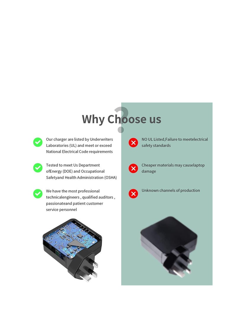 Terabyte شاحن لابتوب 19 فولت 2.37 أمبير 45 واط للتزويد، محول طاقة تيار متردد لأجهزة ASUS X540 X540S X540SA X540L X540LA X540M X540N X540NA x541S X541U C202SA C300M (حجم الموصل: 4.0 مم * 1.35 مم) - Image 4