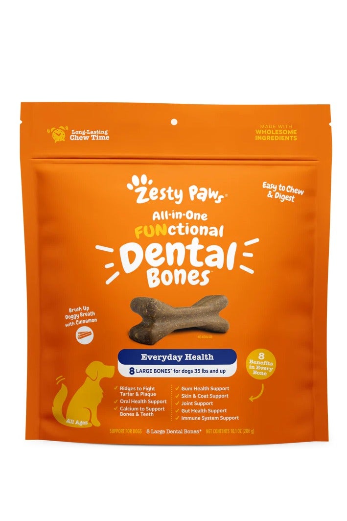Zesty Paws LARGE Dog Dental Bones - 8ct - Image 1
