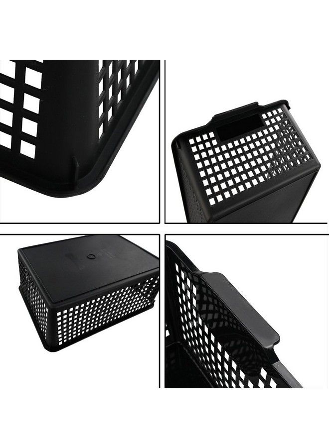 Begale Large Plastic Storage Bins Basket Organizer Black Set Of 3 - Image 4
