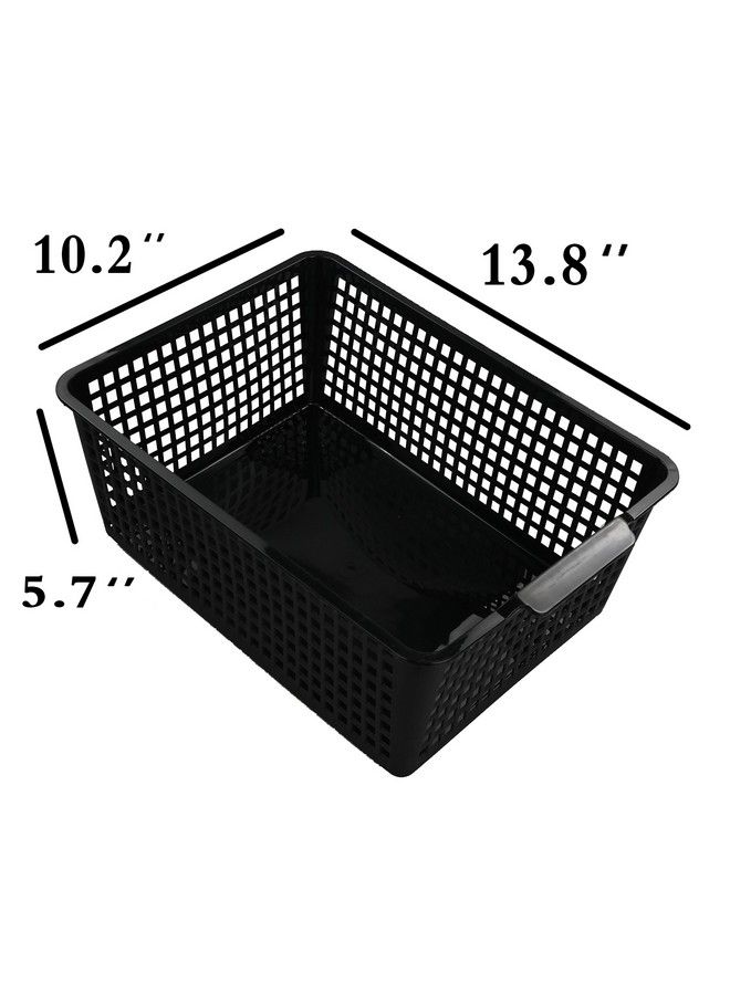 Begale Large Plastic Storage Bins Basket Organizer Black Set Of 3 - Image 3