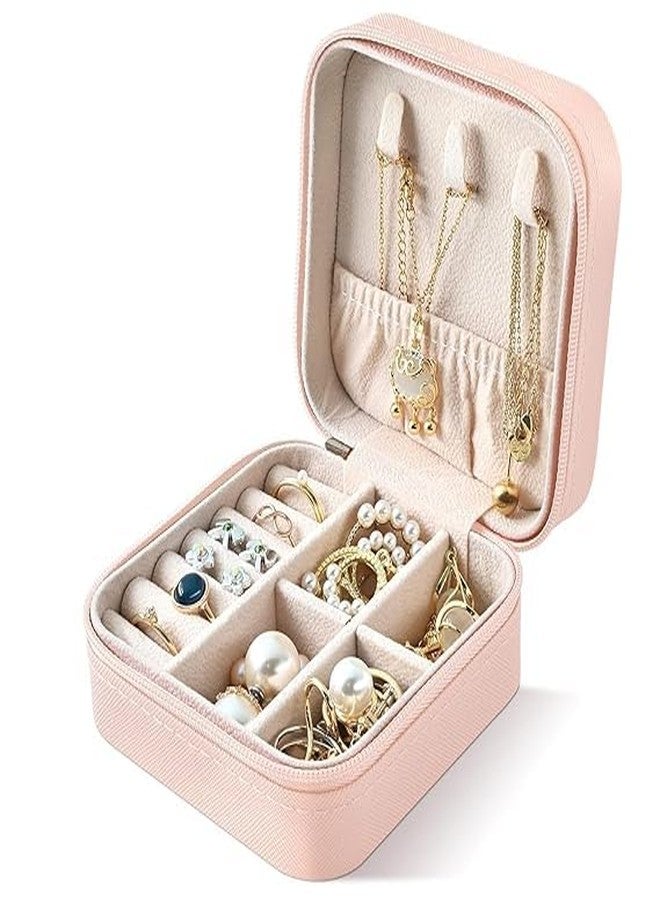 REDITEX Leather Mini Jewelry Travel Case Small Travel Jewelry Organizer Portable Jewelry Box Travel Mini Storage Organizer Portable Display Storage Box For Rings Earrings Necklaces Gifts, Multicolor - Image 2