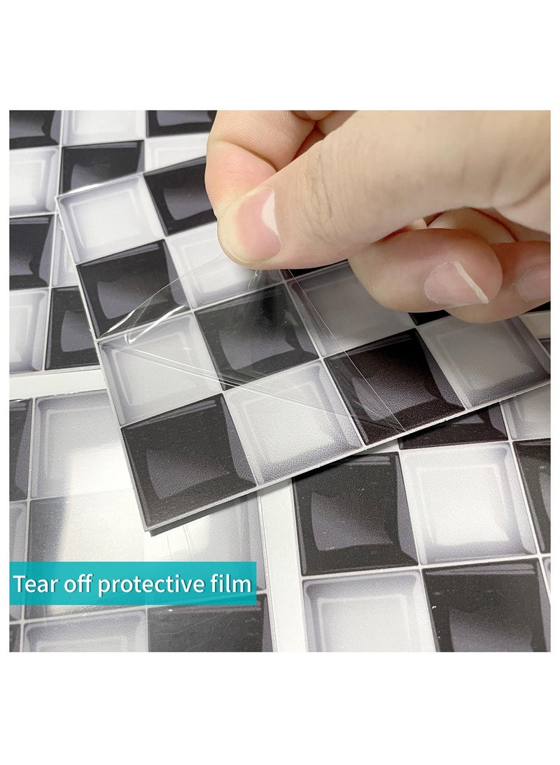 general 10 Pcs 3D Mosaic Pattern Printed Self Adhesive Wallpaper 10x10x1cm - Image 2