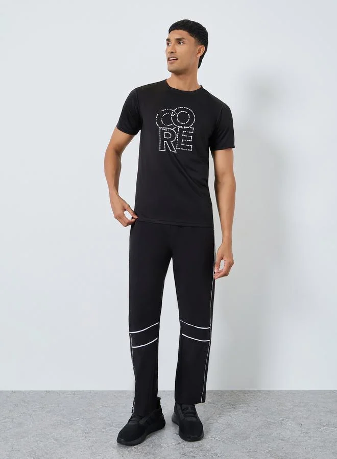 Styli Active Athleisure Track Pants with Piping Detail