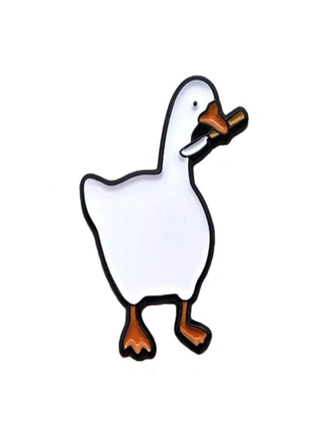 Black Bazaar Goose Game meme metal enamel Pin - Image 1
