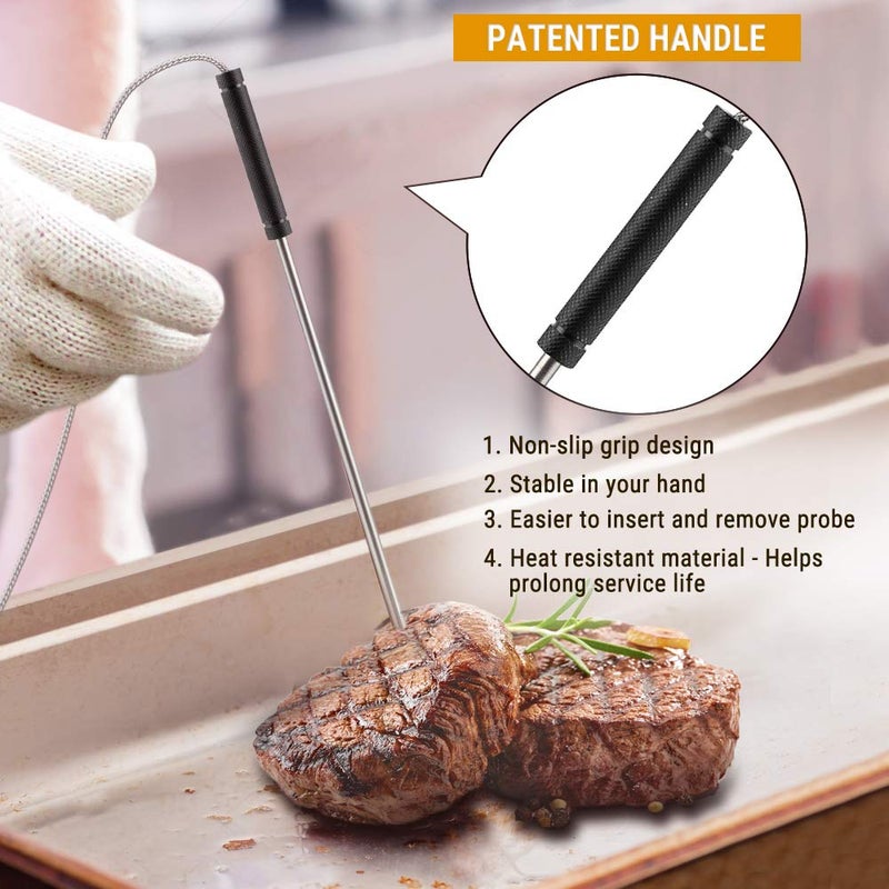 ThermoPro Official Stainless Steel Probe Replacement Stainless Meat Probe for TP25,TP27 (Black) - Image 3