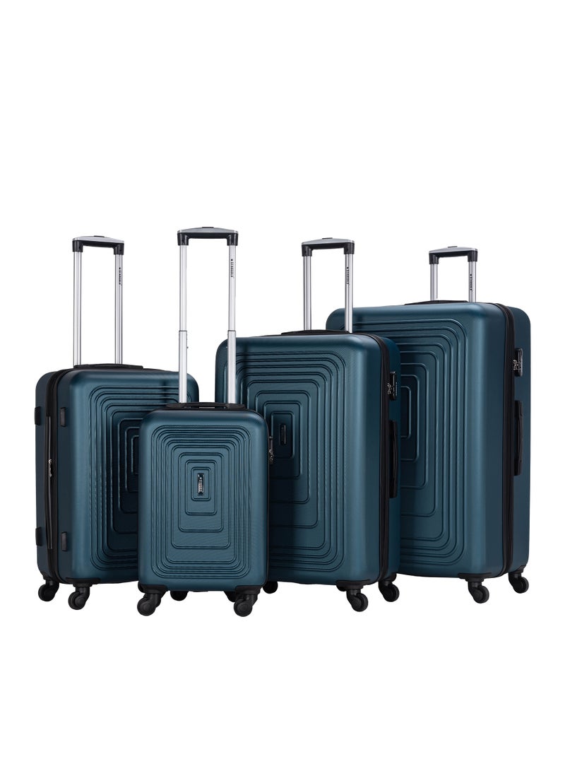 ستارجولد مجموعة أمتعة من 4 قطع، حقيبة سفر صلبة من مادة ABS مع سحاب قابل للتمدد، وعجلات دوارة 360 درجة، وقفل رقمي، وحقيبة سفر خفيفة الوزن بعجلات - Image 1