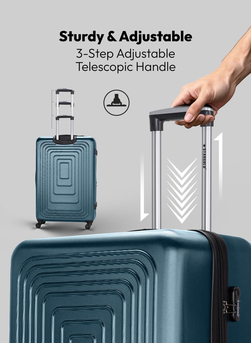 ستارجولد مجموعة أمتعة من 4 قطع، حقيبة سفر صلبة من مادة ABS مع سحاب قابل للتمدد، وعجلات دوارة 360 درجة، وقفل رقمي، وحقيبة سفر خفيفة الوزن بعجلات - Image 5