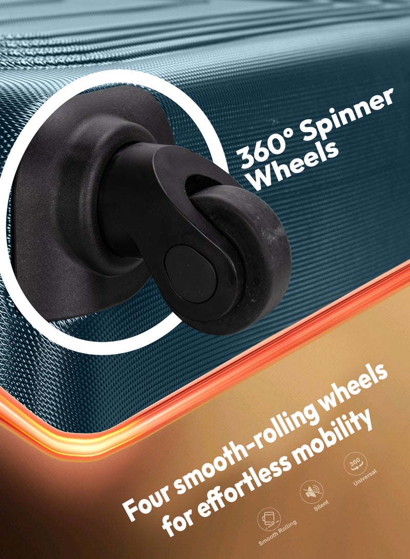 ستارجولد مجموعة أمتعة من 4 قطع، حقيبة سفر صلبة من مادة ABS مع سحاب قابل للتمدد، وعجلات دوارة 360 درجة، وقفل رقمي، وحقيبة سفر خفيفة الوزن بعجلات - Image 3