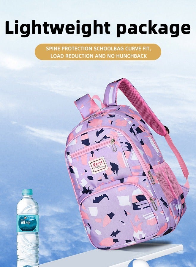 Joychic طقم حقيبة ظهر مدرسية كبيرة السعة مقاومة للماء من النايلون 3 قطع مع جيب أمامي للطلاب في المرحلة المتوسطة والثانوية - Image 2