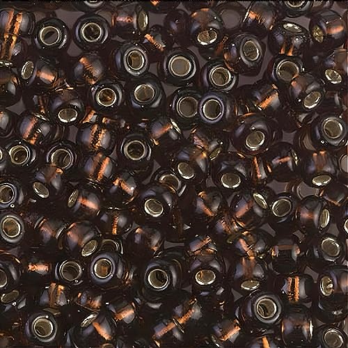Miyuki Round Rocaille Seed Beads Size 6/0 20gm Silver Lined (SL) Dark Topaz - Image 4