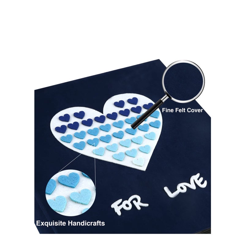 SOLARAE ألبوم صور الأطفال 4x6 600 صورة، ألبومات صور 4x6، ألبومات صور بغطاء قماشي 4x6، ألبومات صور بسعة كبيرة، ألبوم صور عائلية، ألبوم صور كبير لطيف (600 صورة، قلب أزرق) - Image 3