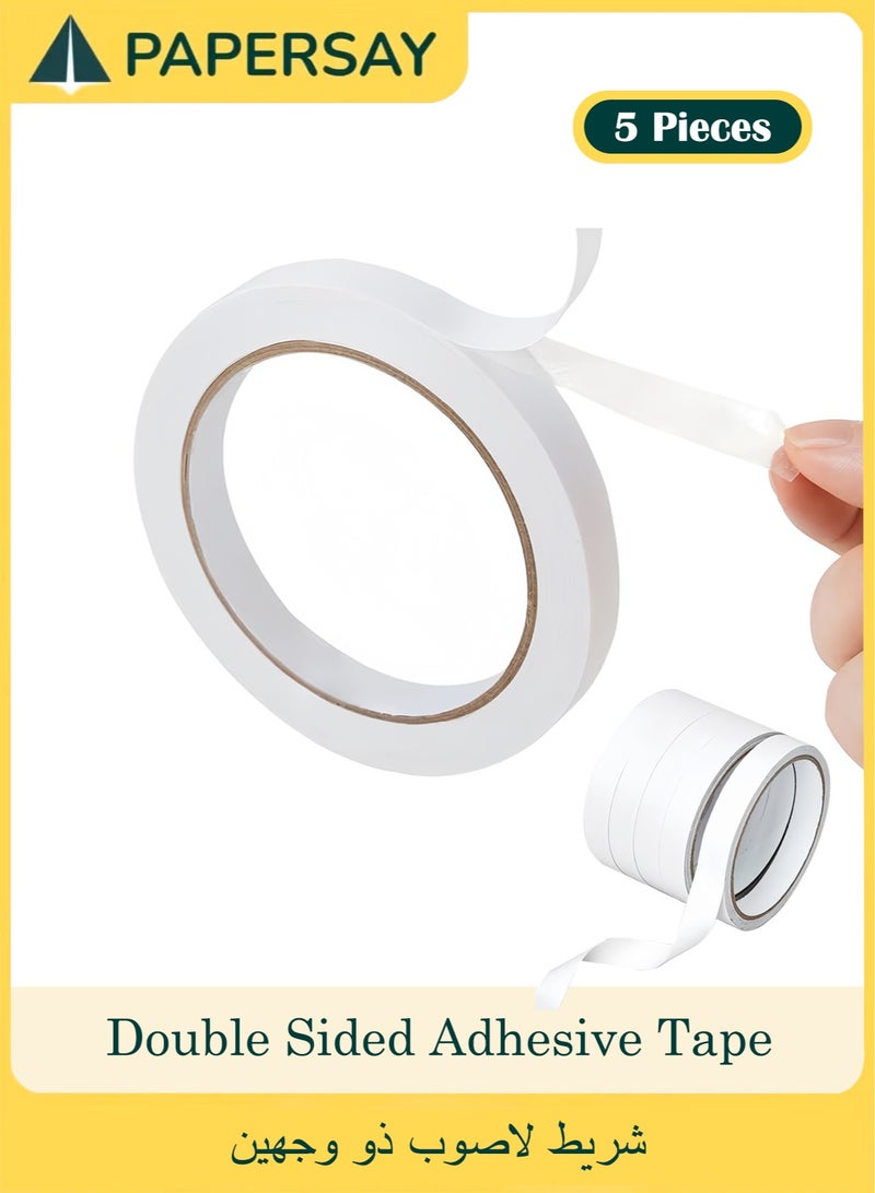 PAPERSAY 5 Pieces Double Sided Adhesive Packaging Tape Set (10mmx 10m) - Image 1