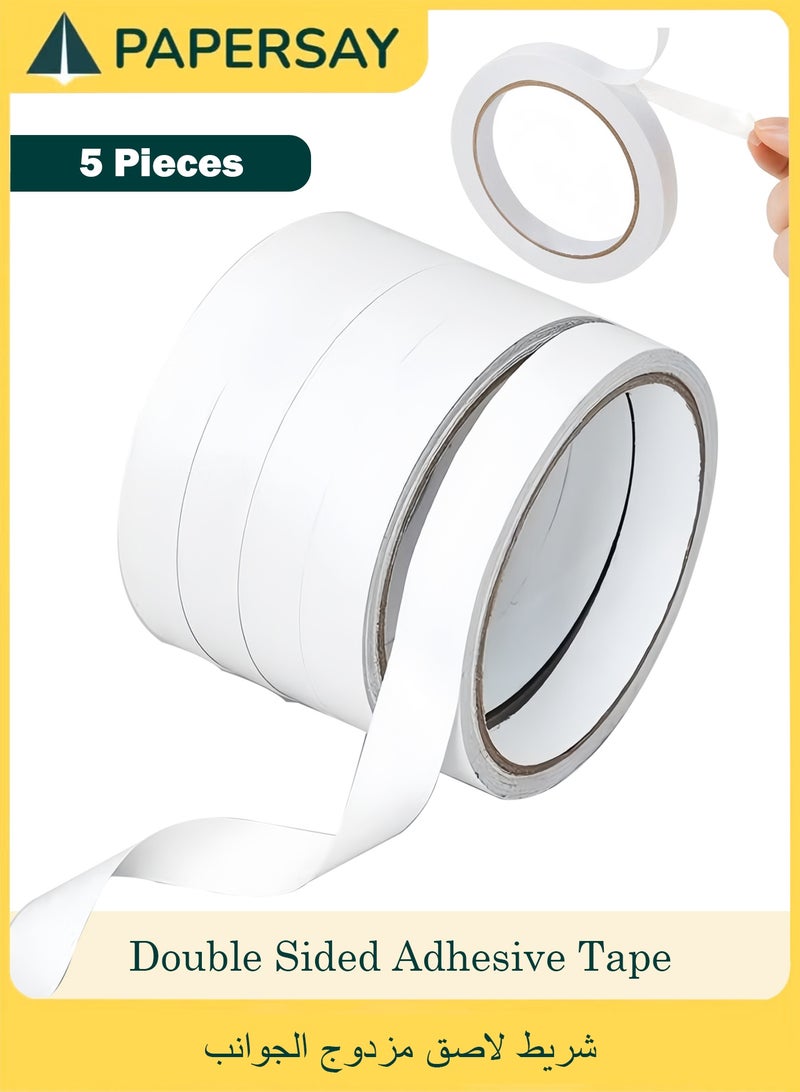 PAPERSAY 5 Pieces Double Sided Adhesive Packaging Tape Set (10mmx 10m) - Image 1