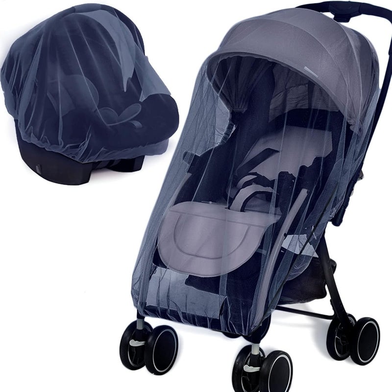 Wanateber Mosquito Net for Stroller 2Pack - Protective Baby Mosquito Bug Net for Strollers, Bassinets, Cradles, Playards, Pack N Plays and Portable Mini Crib (Navy) - Image 1